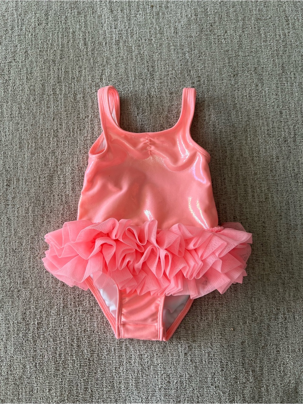 Cat & Jack Coral Pink Ruffle Swimsuit